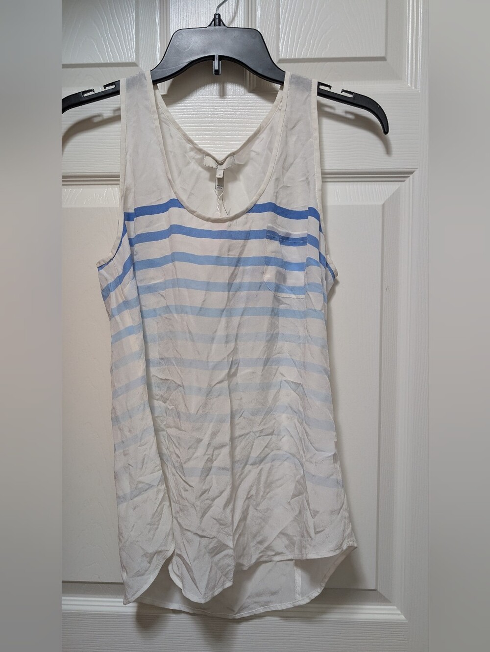 NWT JOIE Ombre Rain B Placed Gradient Stripe Tank Size Small S White Blue